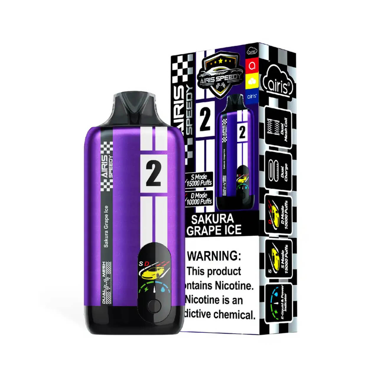 Sakura Grape Ice Airis Speedy 15000 Disposable Vape Sakura Grape Ice Airis Speedy 15000 Disposable Vape