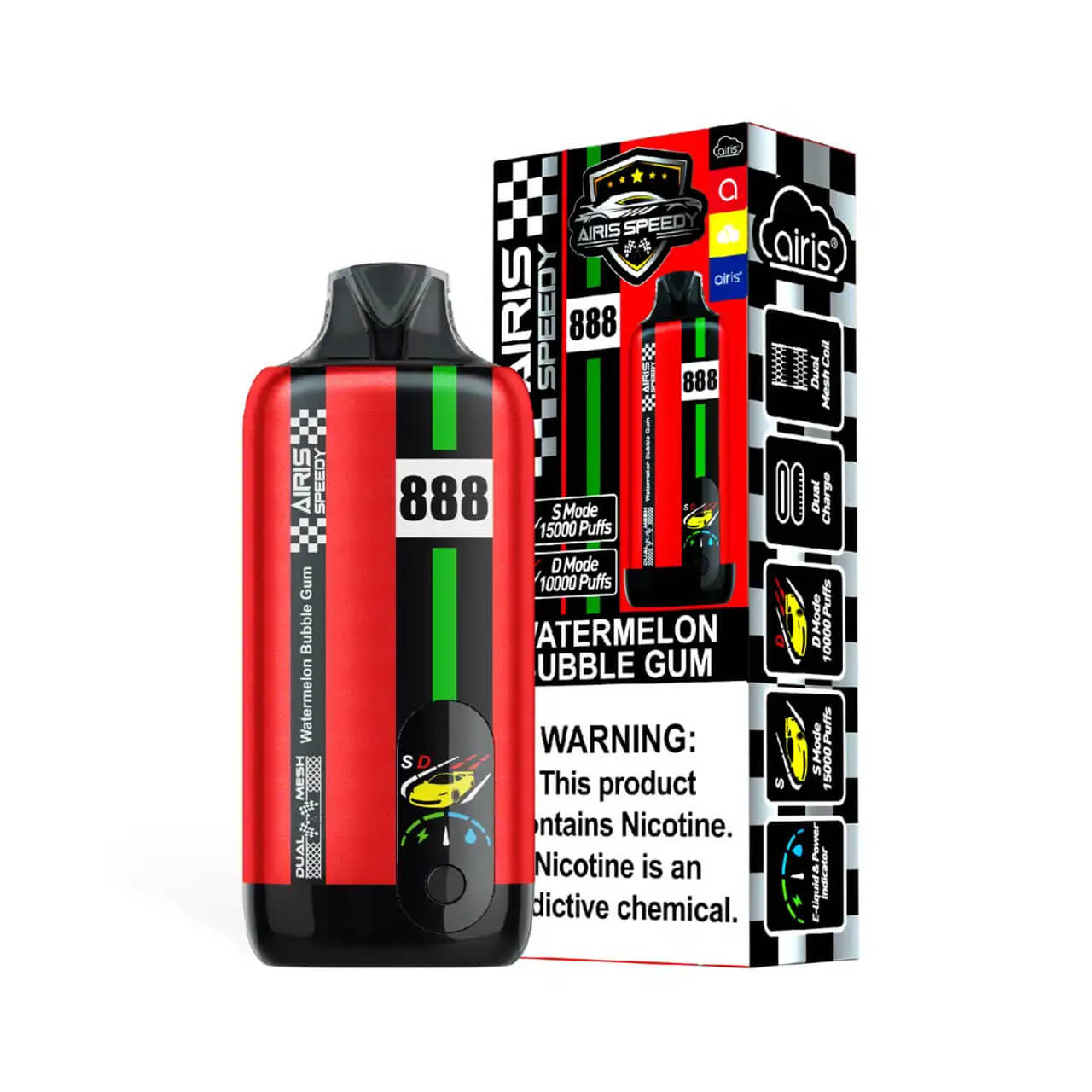 bubblegum vape disposable Watermelon Bubble Gum Airis Speedy 15000 Disposable Vape