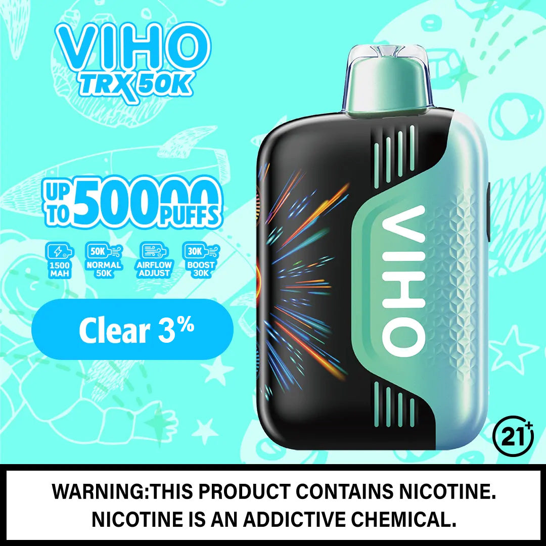 vape battery recycling Clear 3% VIHO TRX 50k Disposable Vape