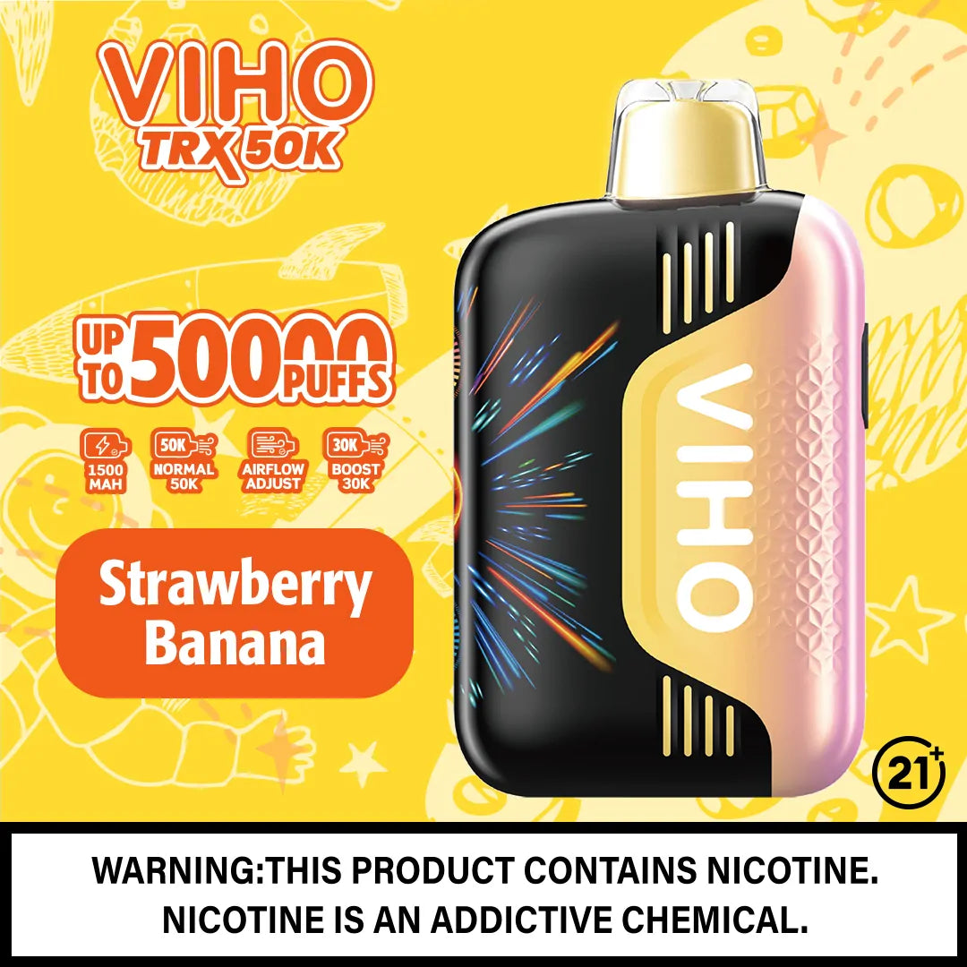 Strawberry Banana VIHO TRX 50k Disposable Vape Strawberry Banana VIHO TRX 50k Disposable Vape