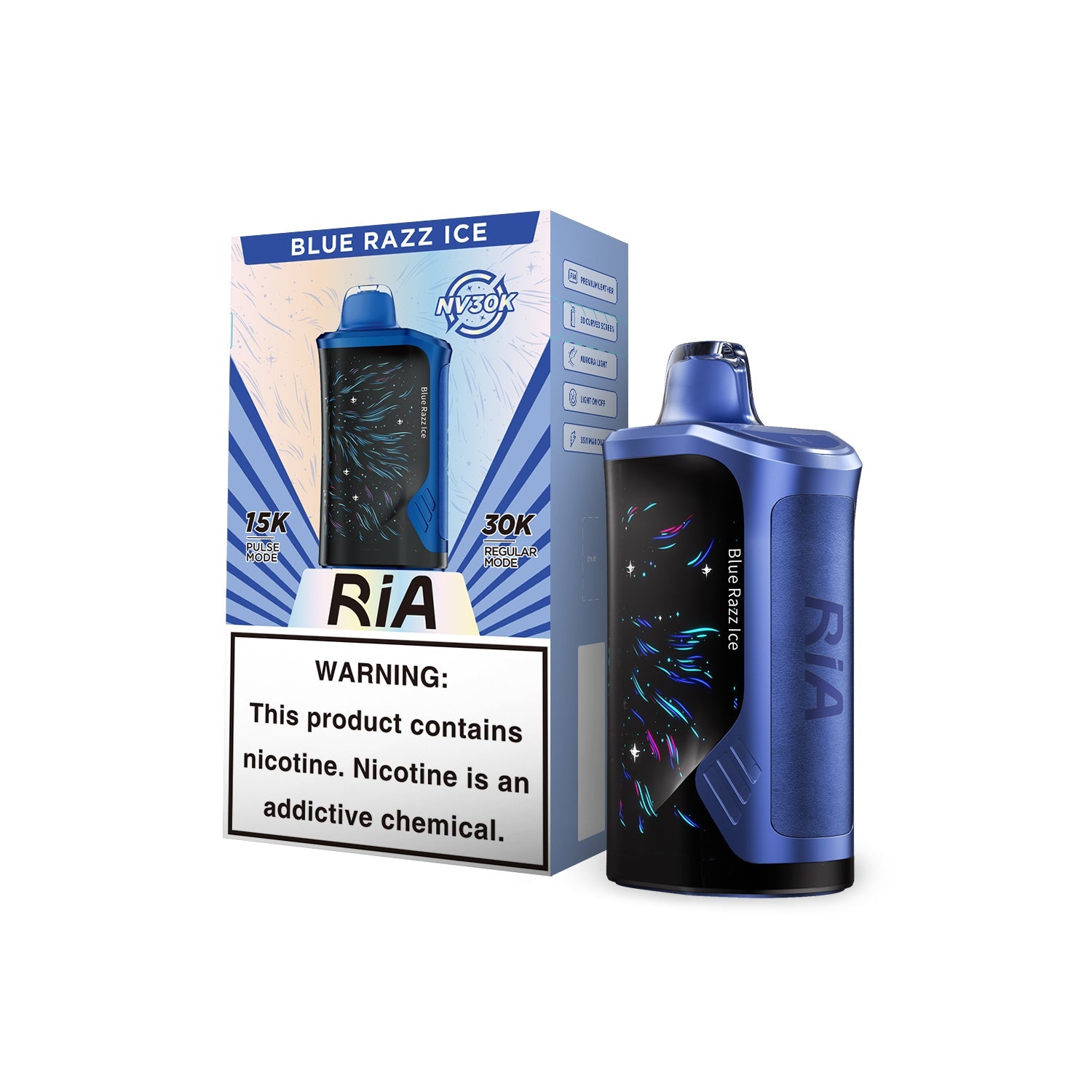 Blue Razz Ice RIA NV 30k Disposable Vape Blue Razz Ice RIA NV 30k Disposable Vape