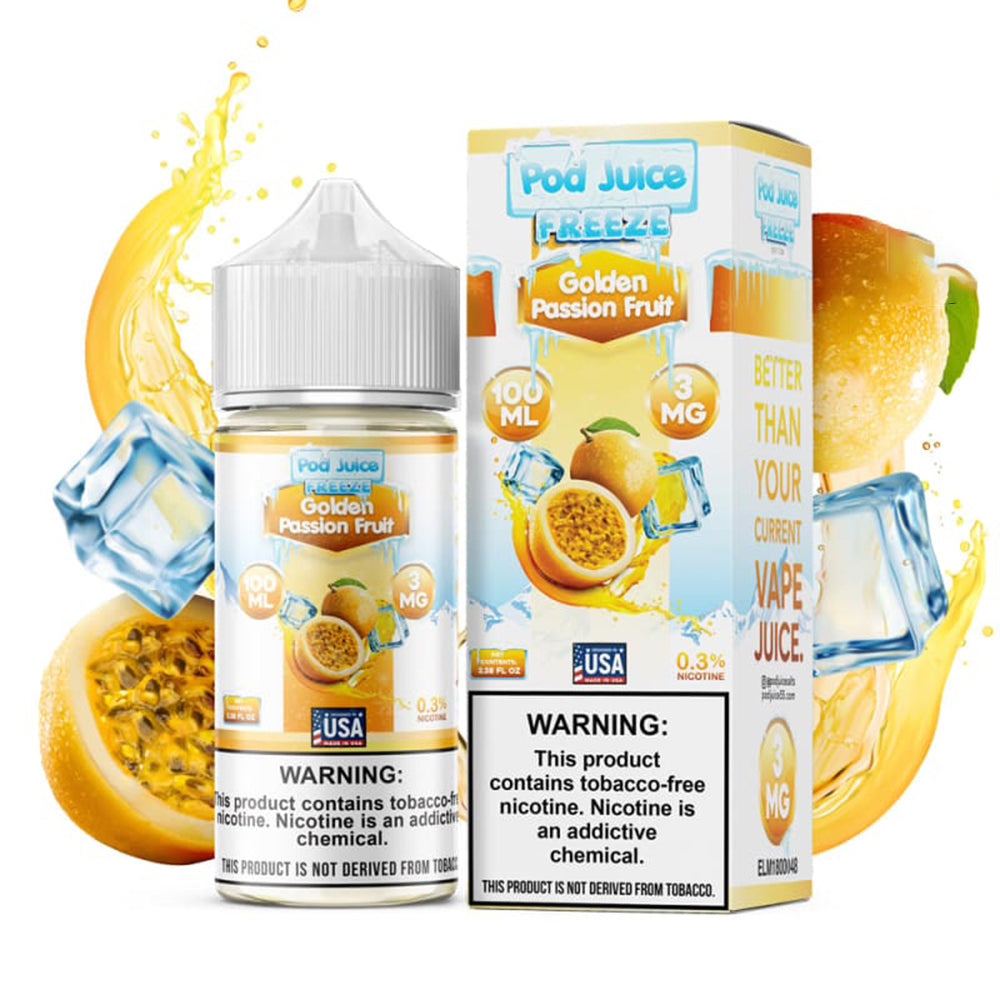 Golden Passionfruit Freeze By Pod Juice 55 E-Liquids - $13.99 Vape Juice Golden Passionfruit Freeze By Pod Juice 55 E-Liquids - $13.99 Vape Juice