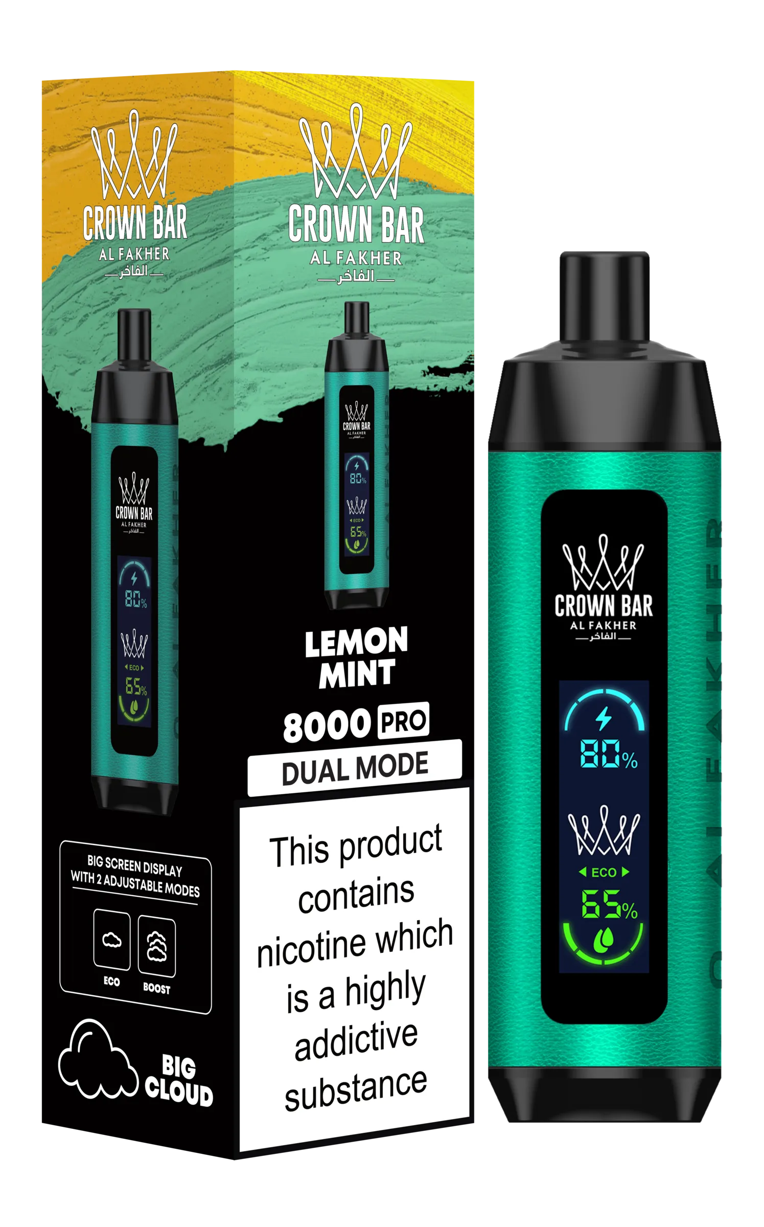 Lemon Mint Al Fakher Crown Bar PRO 8k Disposable Vape Lemon Mint Al Fakher Crown Bar PRO 8k Disposable Vape