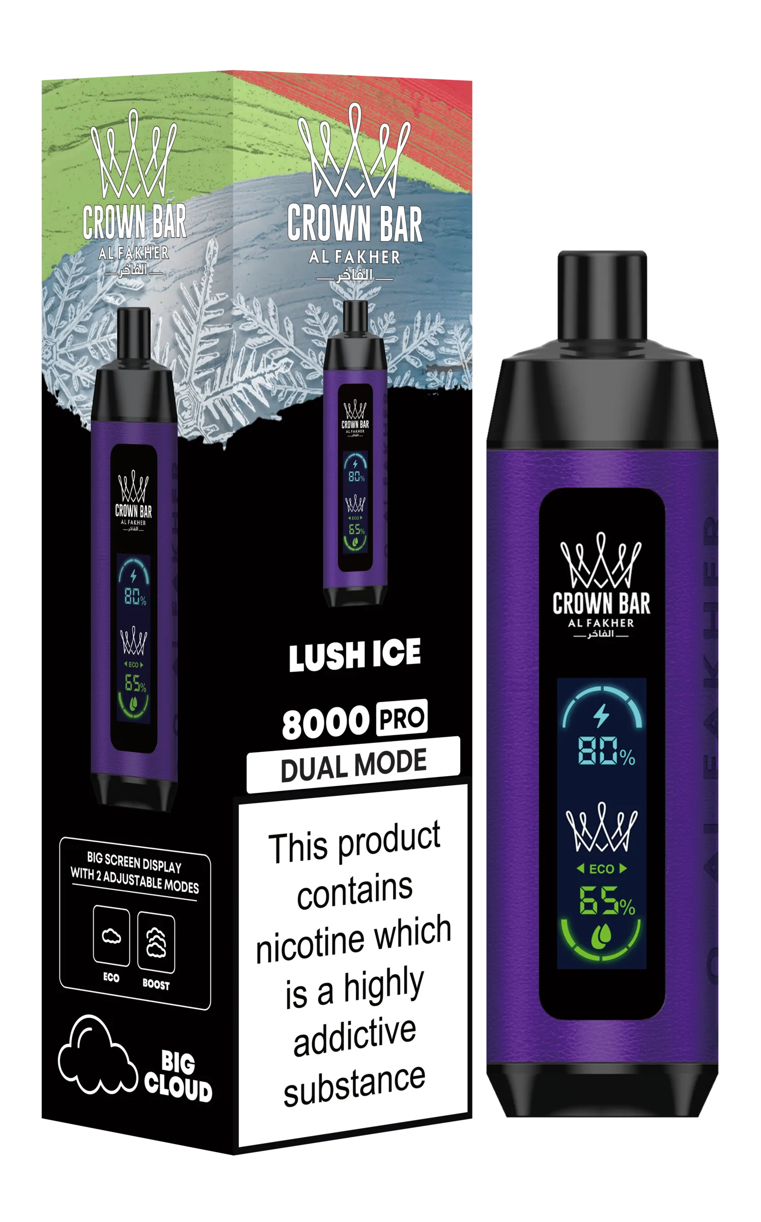 Lush Ice Al Fakher Crown Bar PRO 8k Disposable Vape Lush Ice Al Fakher Crown Bar PRO 8k Disposable Vape