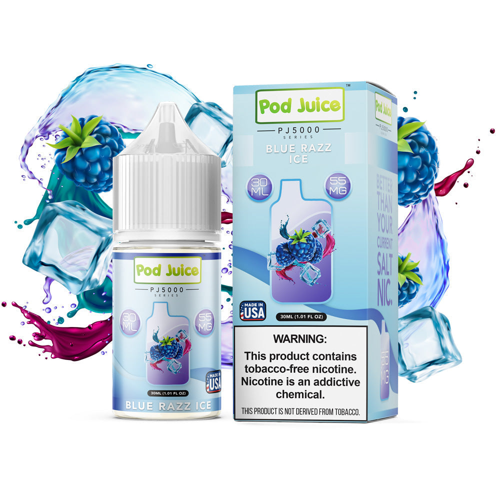 Blue Razz Ice By Pod Juice 55 (PJ 5000 Series) E-Liquids - $13.99 Vape Juice Blue Razz Ice By Pod Juice 55 (PJ 5000 Series) E-Liquids - $13.99 Vape Juice