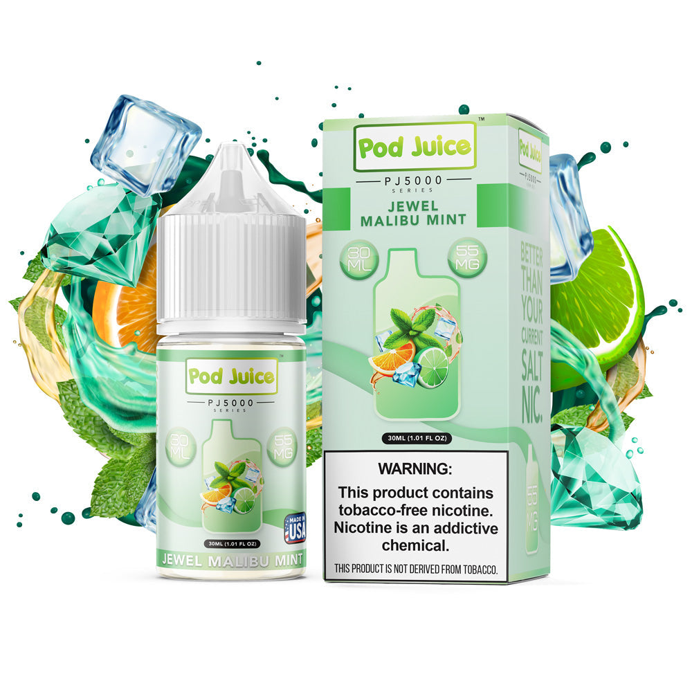 Jewel Malibu Mint By Pod Juice 55 (PJ 5000 Series) E-Liquids - $13.99 Vape Juice Jewel Malibu Mint By Pod Juice 55 (PJ 5000 Series) E-Liquids - $13.99 Vape Juice