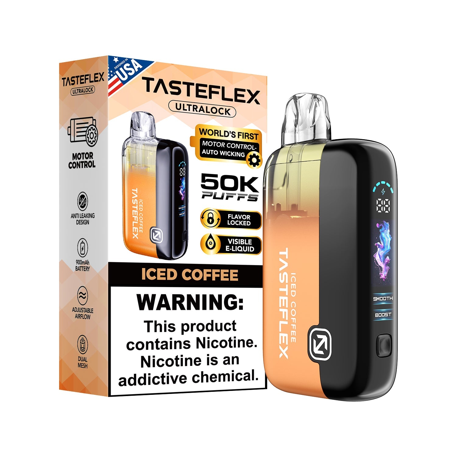 Iced Coffee TasteFlex UltraLock 50K Disposable Vape Iced Coffee TasteFlex UltraLock 50K Disposable Vape
