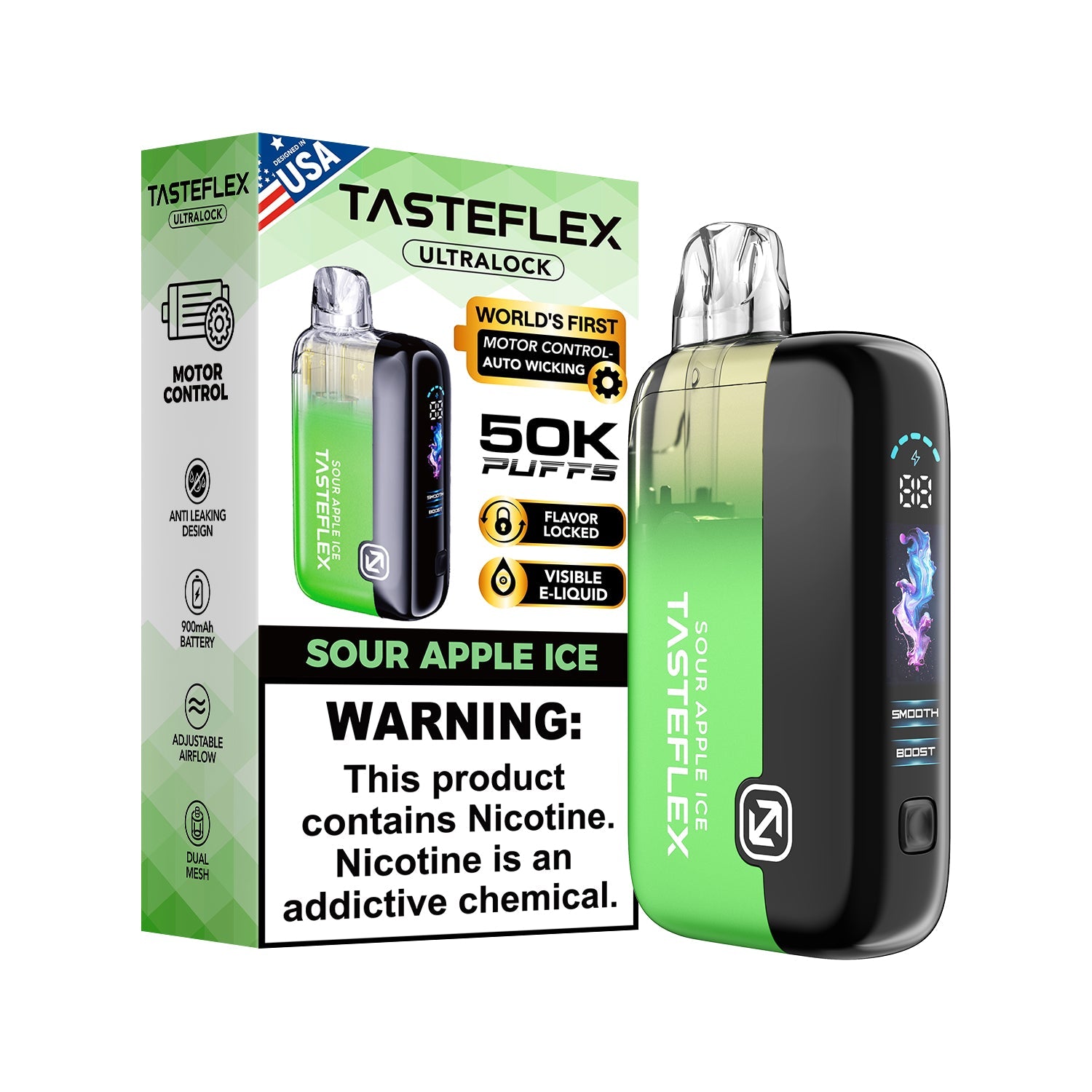 apple flavor vape Sour Ice TasteFlex UltraLock 50K Disposable Advanced VooPoo Drag 6 Vape Kit Color:Storm Blue Good Buds Mango Cake