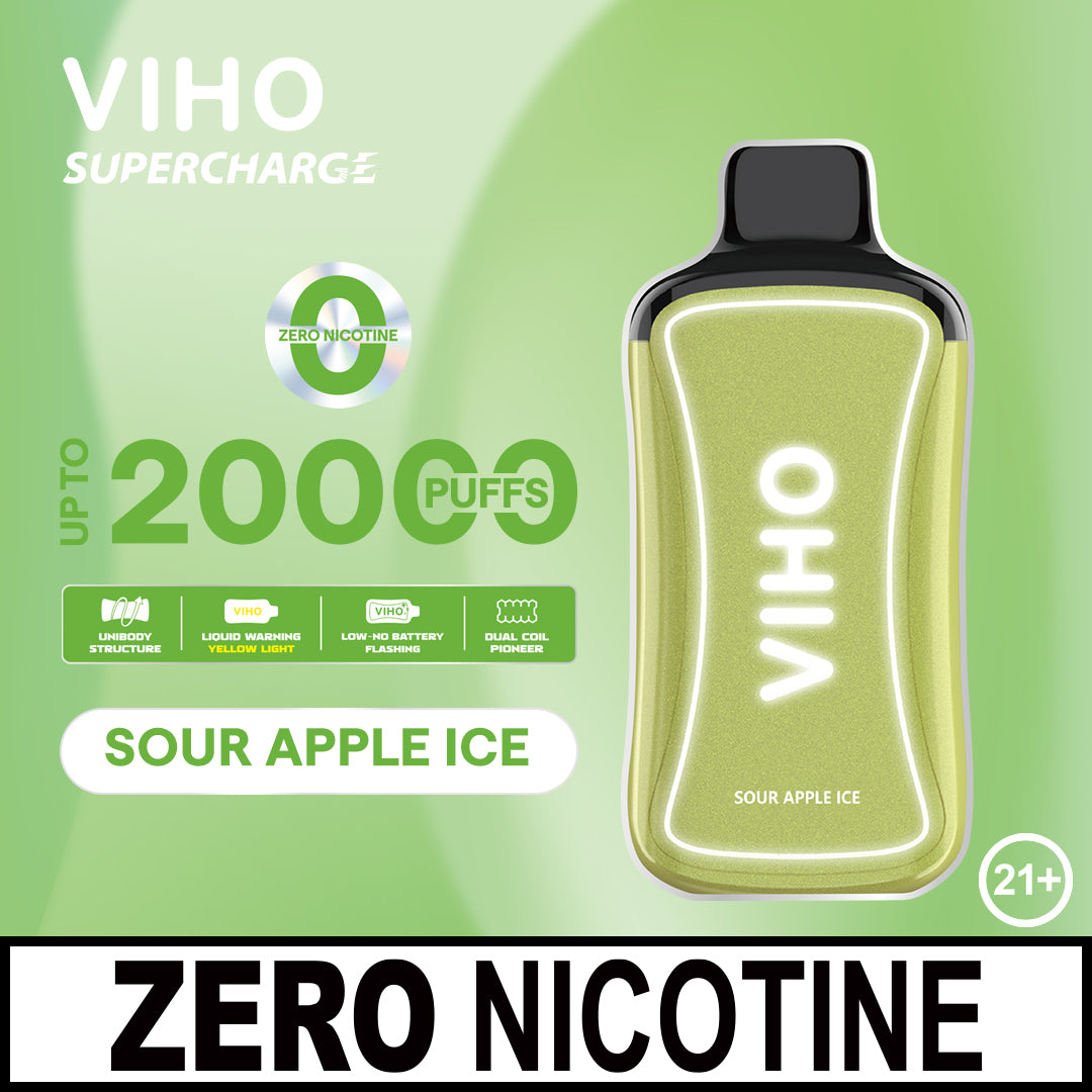 Sour Apple Ice VIHO Supercharge 20k 0% Nicotine