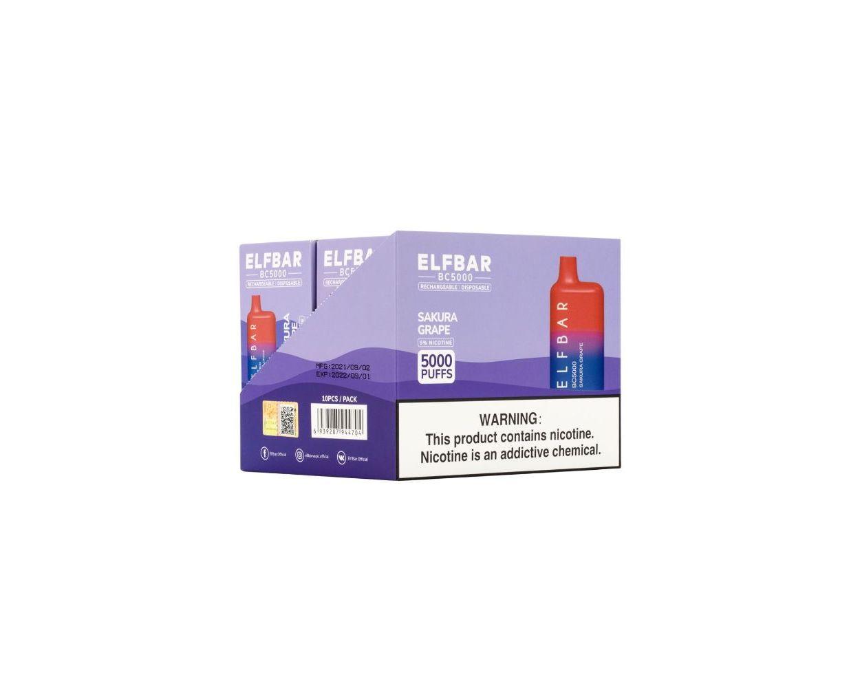Elf Bar BC5000 – 10 Pack Disposable Vape Case + 10% Bulk Discount sold by VaperDudes.com made by Elf bar | Tags: 10 pack, 5000 puffs, all, Disposables, elf bar