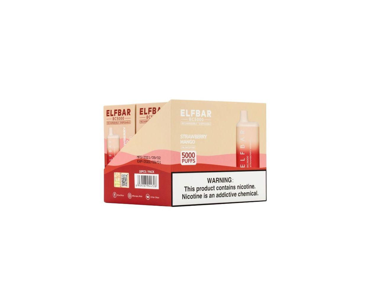Elf Bar BC5000 – 10 Pack Disposable Vape Case + 10% Bulk Discount sold by VaperDudes.com made by Elf bar | Tags: 10 pack, 5000 puffs, all, Disposables, elf bar