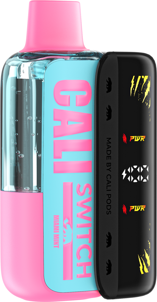 Cali Switch 50K Miami Mint Kit with rechargeable battery - 50,000 puffs, 15mL, 5% nicotine