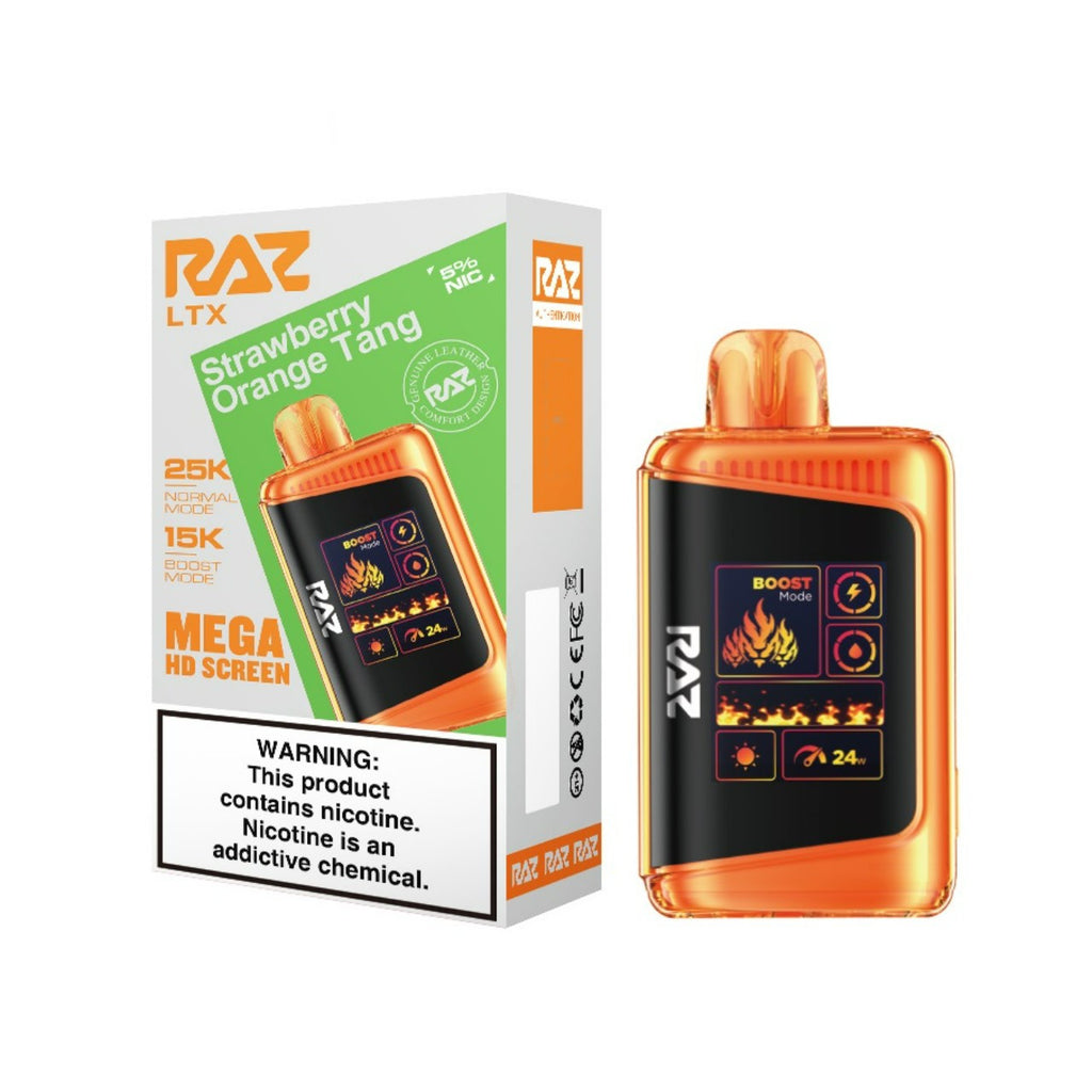 Fire And Orange Berry Lime Ice– Raz Vape DC25000 Black And Blue