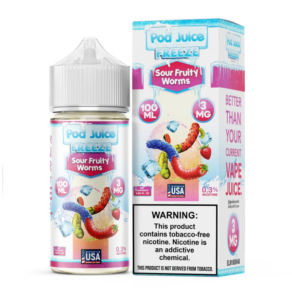 3mg vape pods Sour Fruity Worms By Pod Juice 55 E-Liquids