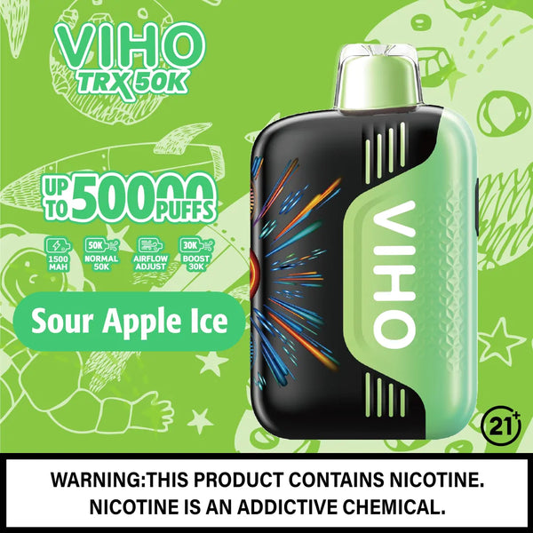Sour Apple Ice VIHO TRX 50k Disposable Vape Sour Apple Ice VIHO TRX 50k Disposable Vape