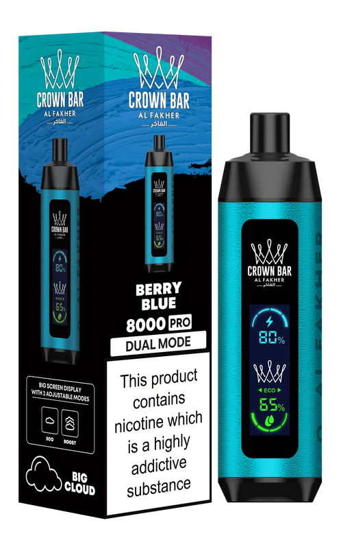 Berry Blue Al Fakher Crown Bar PRO 8k Disposable Vape
