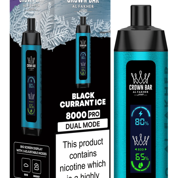 Black Currant Ice Al Fakher Crown Bar PRO 8k Disposable Vape