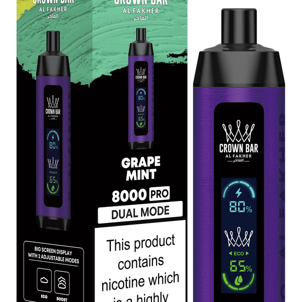 Grape Mint Al Fakher Crown Bar PRO 8k Disposable Vape