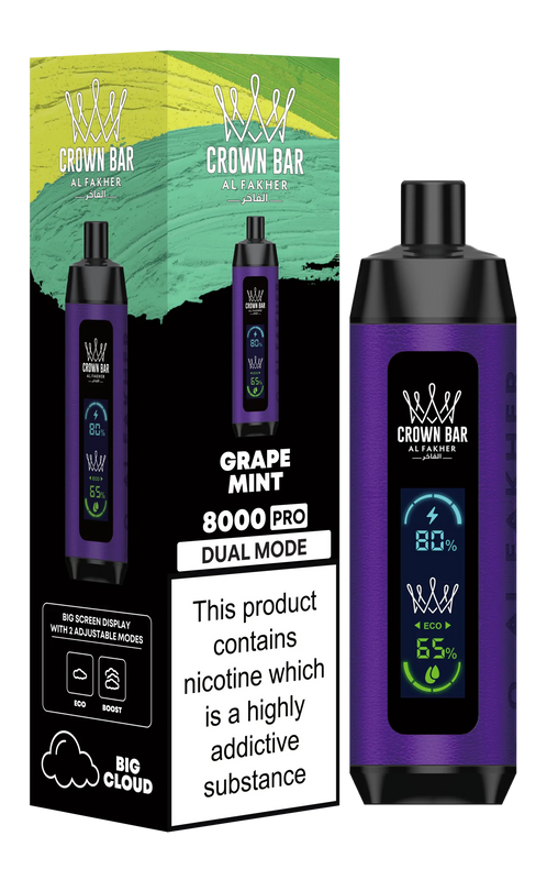 Grape Mint Al Fakher Crown Bar PRO 8k Disposable Vape