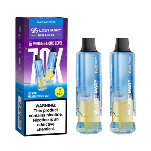 lost mary blue vape Blue Carnival Lost Mary NERA Fullview 70k (POD) Disposable Vape