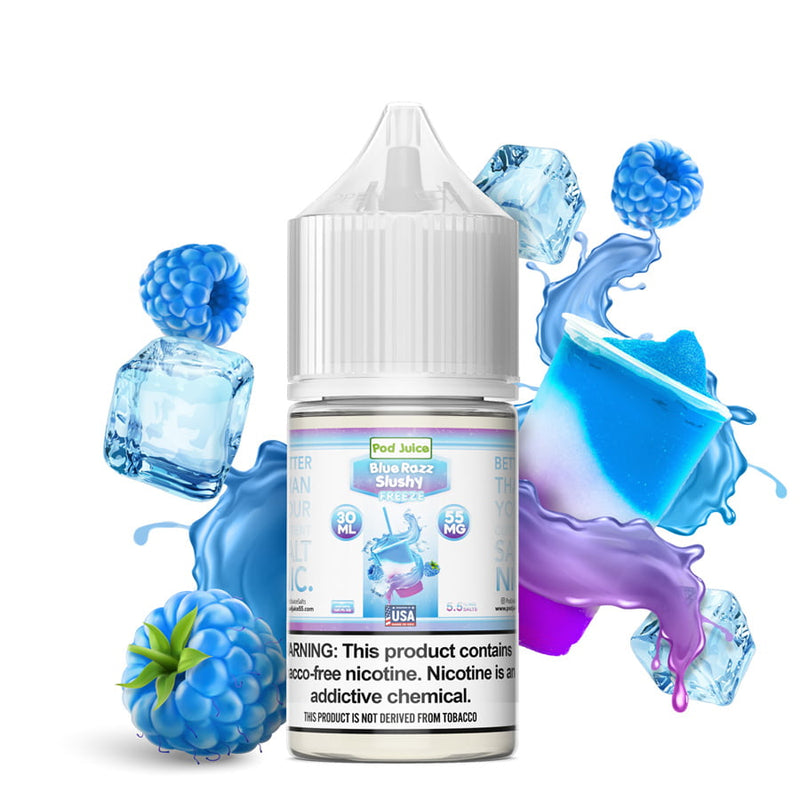Blue Razz Slushy Freeze By Pod Juice 55