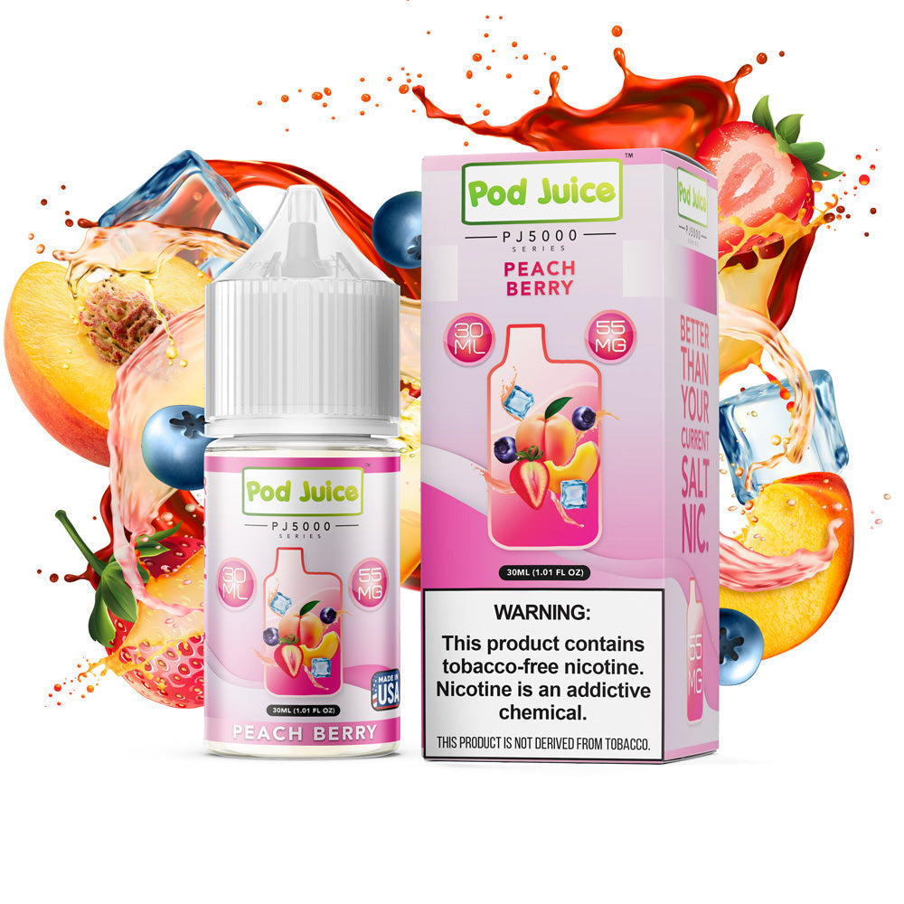 Peach Berry By Pod Juice 55 (PJ 5000 Series) E-Liquids - $13.99 Vape Juice Peach Berry By Pod Juice 55 (PJ 5000 Series) E-Liquids - $13.99 Vape Juice